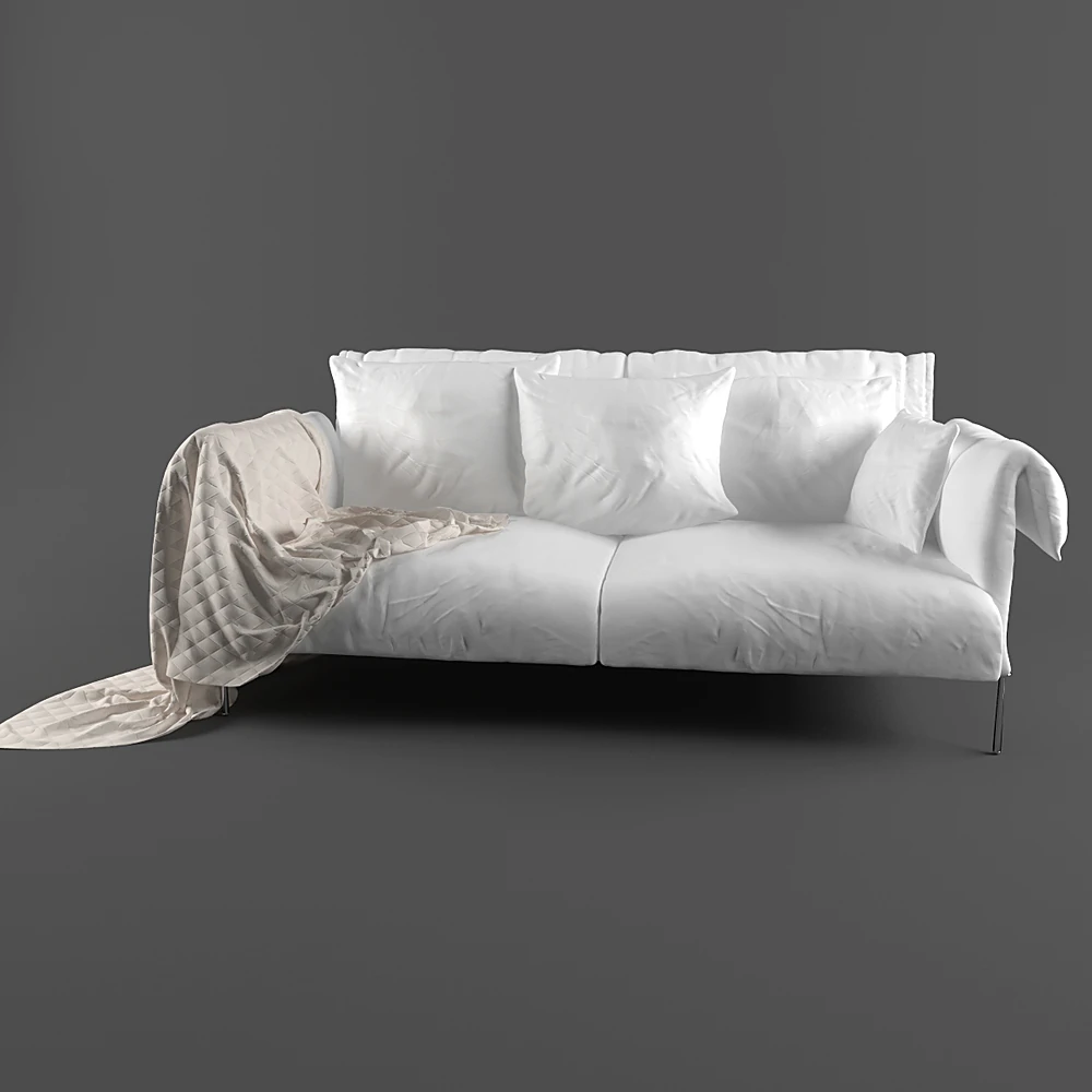 Modern Sofa with White Fabric