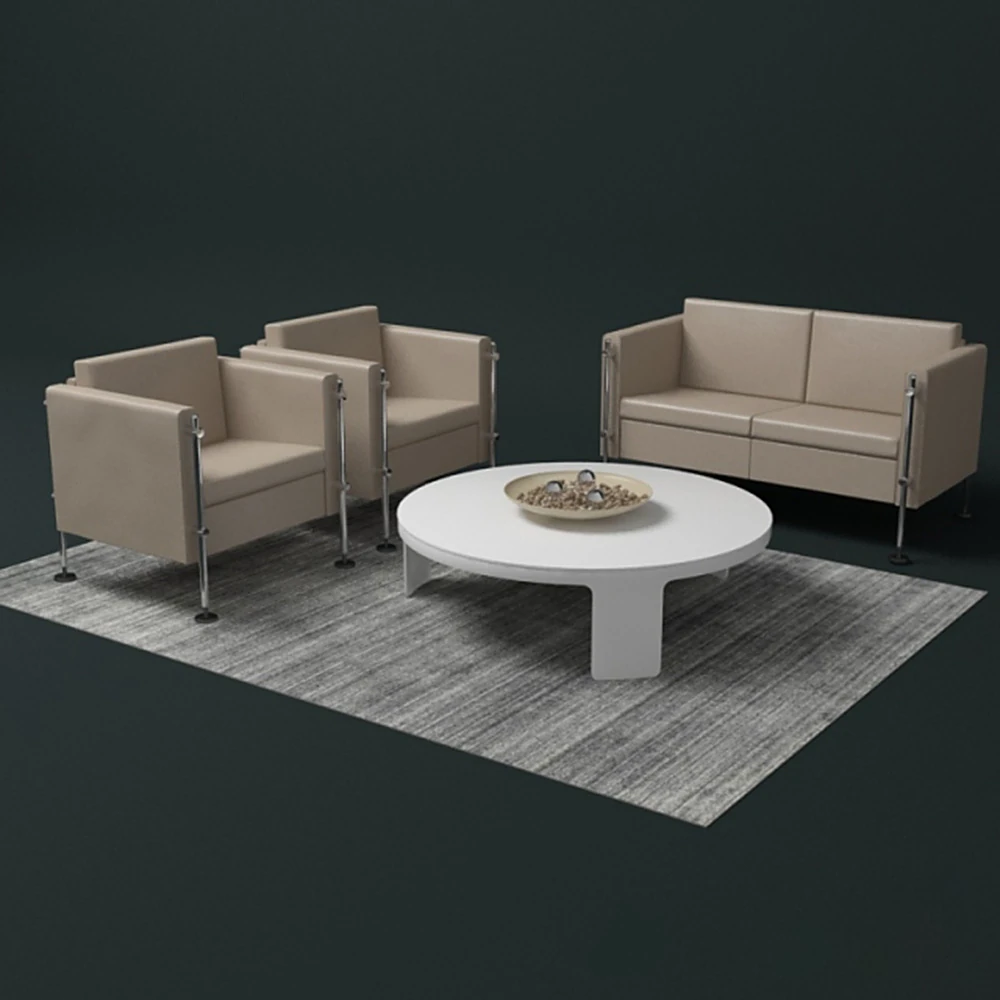 Modern Seating Group with Leather and Metal Frame