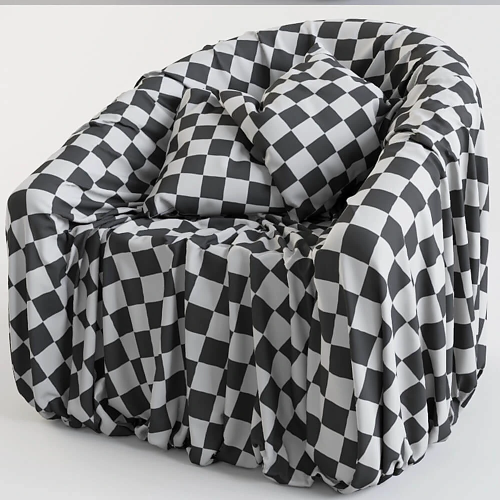 Fabric Armchair with Draped Upholstery (3)