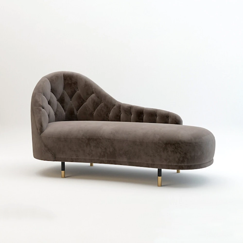 Chaise lounge with Tufted Velvet Upholstery