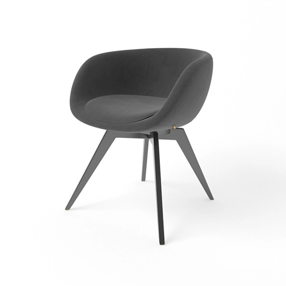 Modern Fabric Armchair with Metal Legs