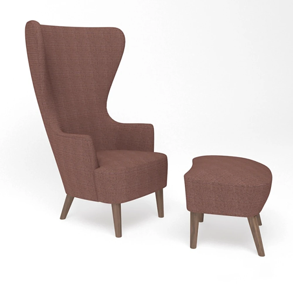 High Back Armchair with Ethnic Style Fabric