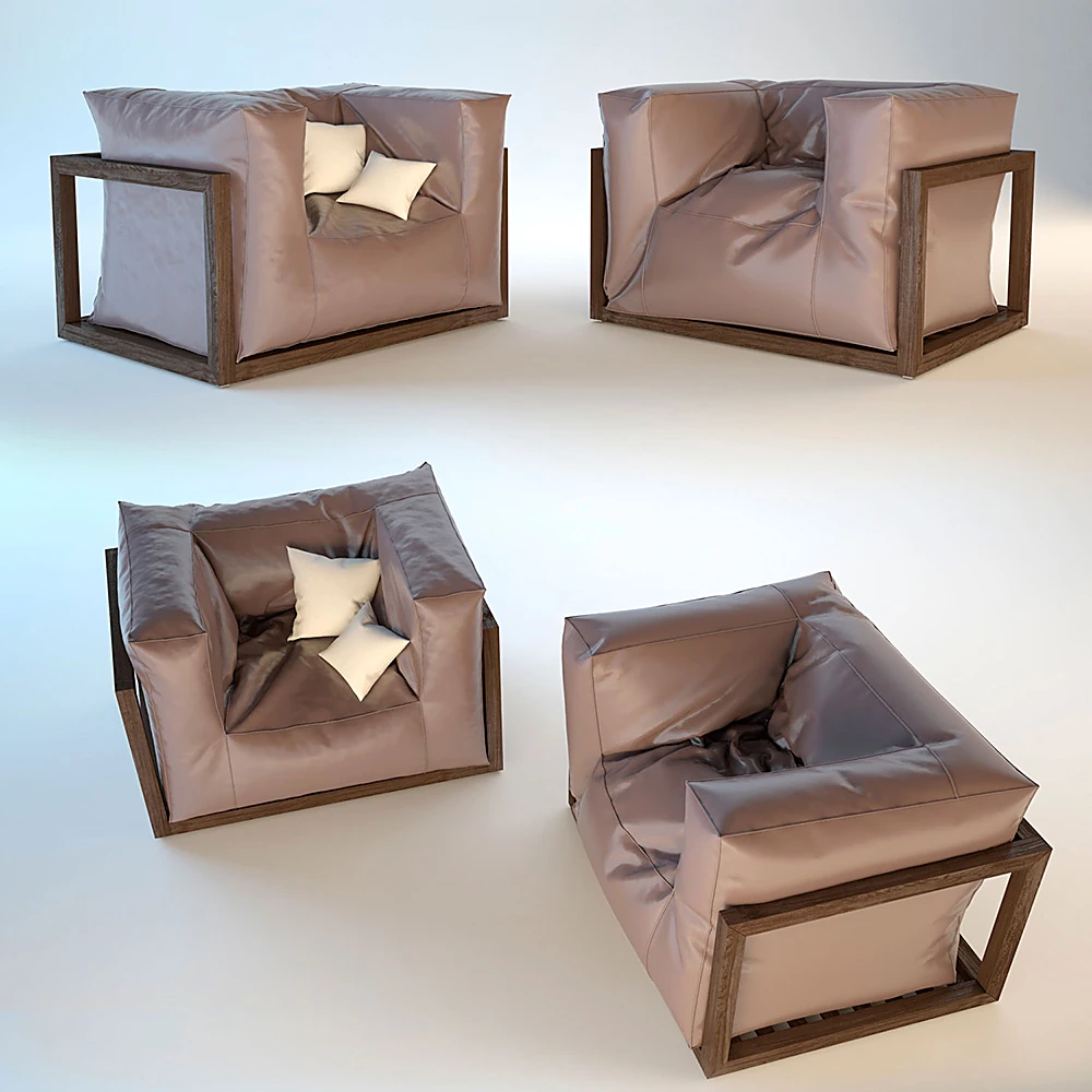Modern Armchair with Wooden Frame