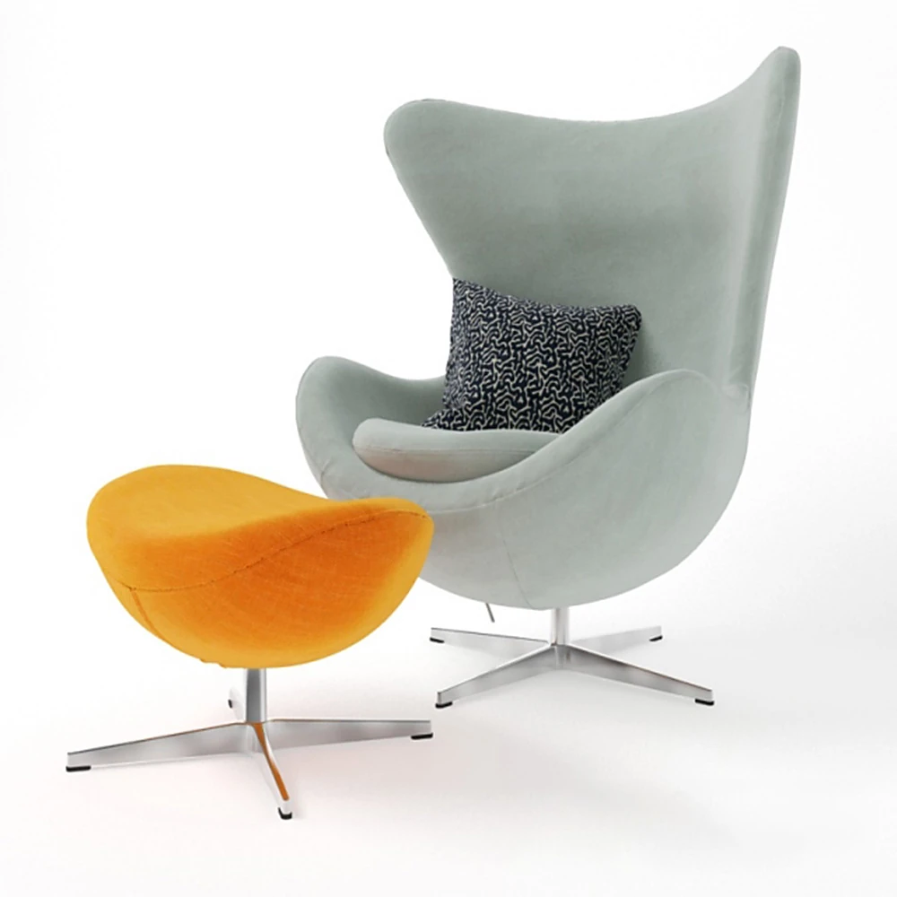 Armchair Egg Chair with footrest by Fritz Hansen