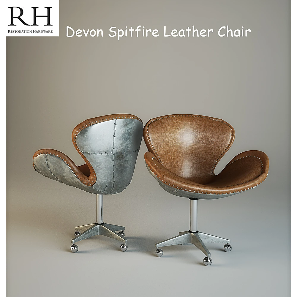 Sedia da Ufficio Devon Spitfire Leather di Restoration Hardware