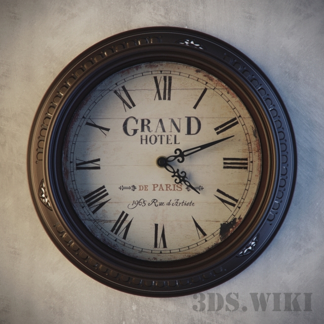 Wall clock Grand Hotel Download the 3D Model (390)