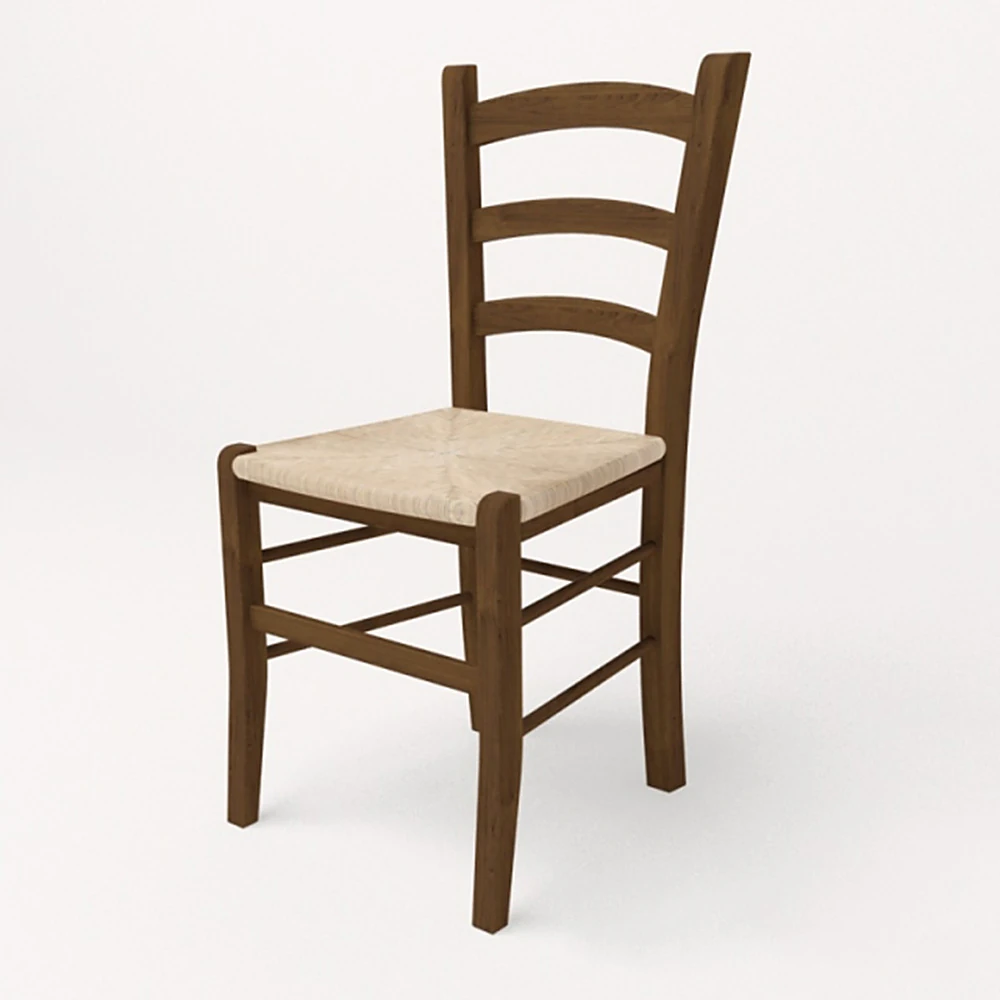Ethnic Wooden Chair with Woven Seat