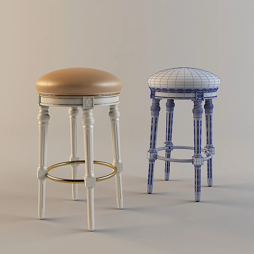 Classic Upholstered Bar Stool