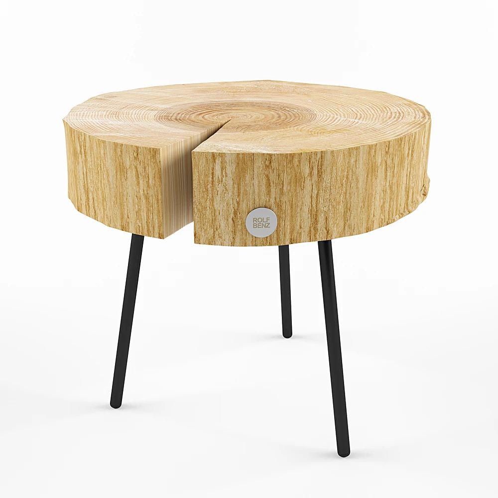 Side Table in cut wood by Rolf Benz