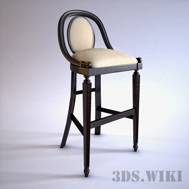 Wooden bar stool Download the 3D Model (1043)