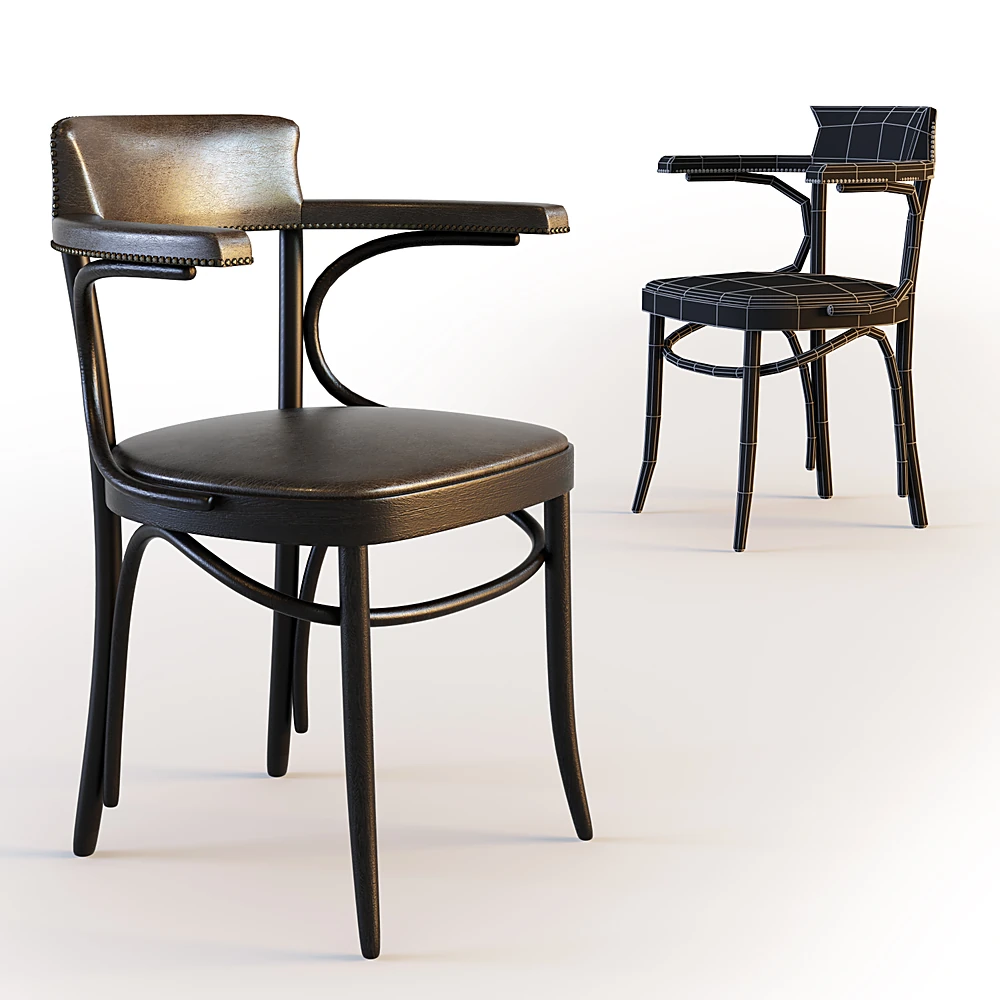 Armchair Vienna Cafe Slate Leather by Restoration Hardware