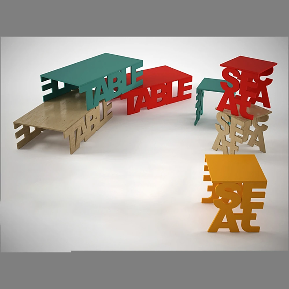 Typographic Furniture Collection with Letter-shaped Design