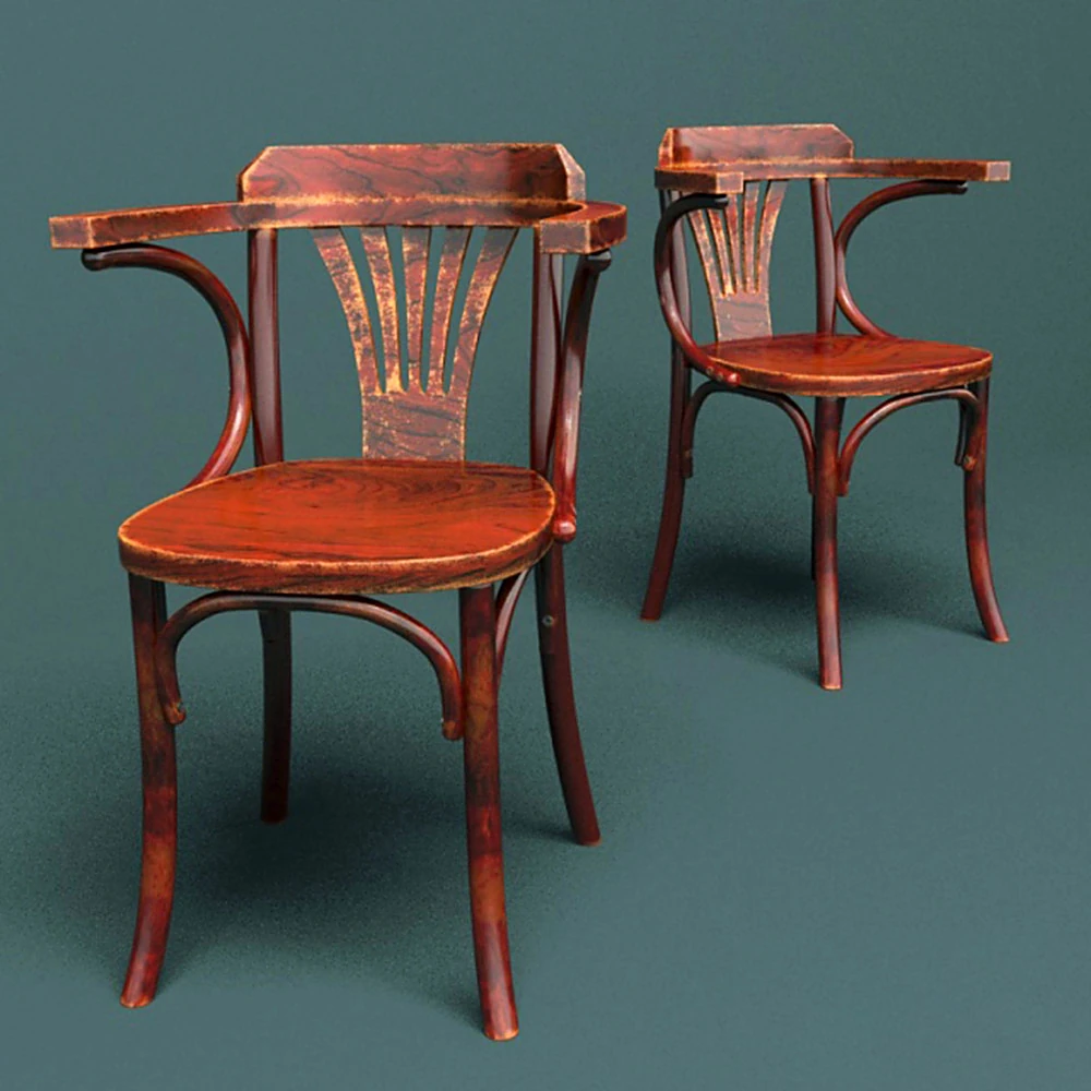 Classic Wooden Chair with Armrests