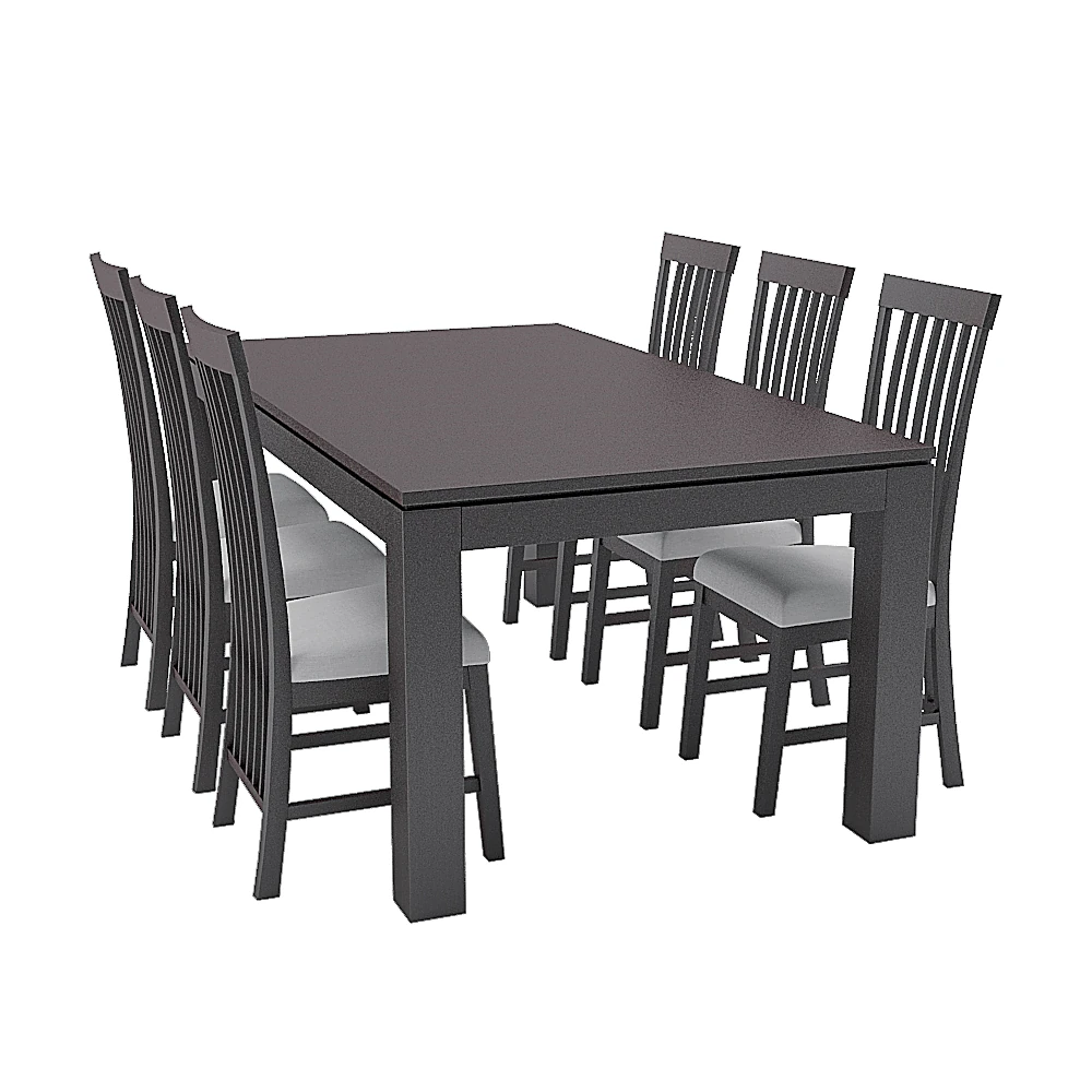 Classic Dark Wood Dining Set