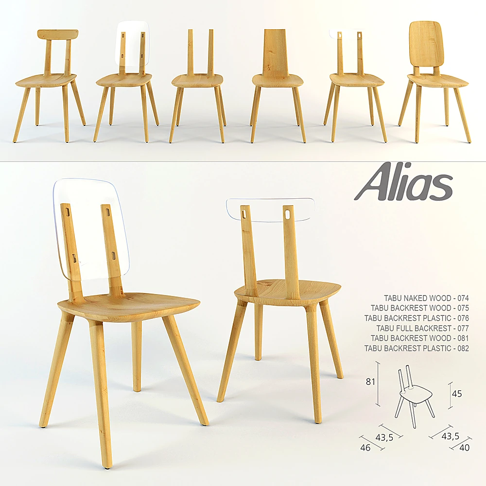 Dining Chair Tabu by Alias