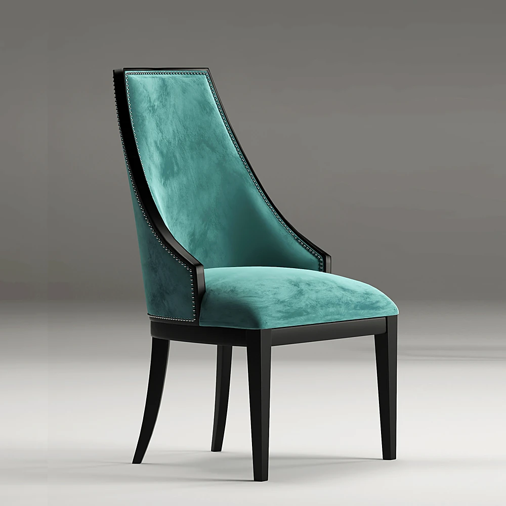 Dining Chair RORY with Teal Velvet Upholstery