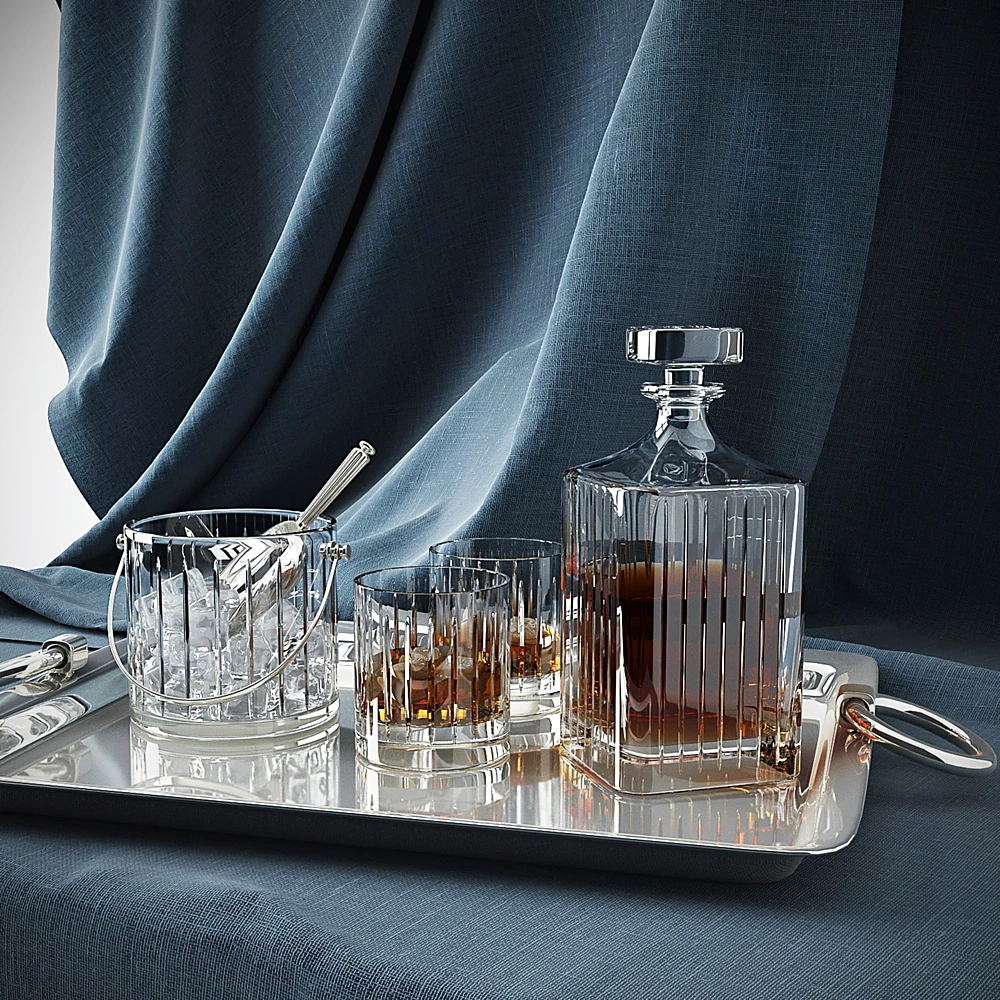 Classic Fluted Glass Whiskey Set