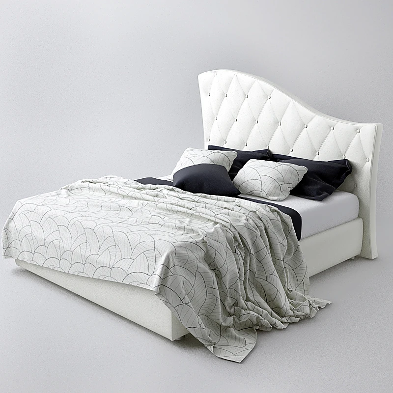 Classic Upholstered Bed with Tufted Headboard