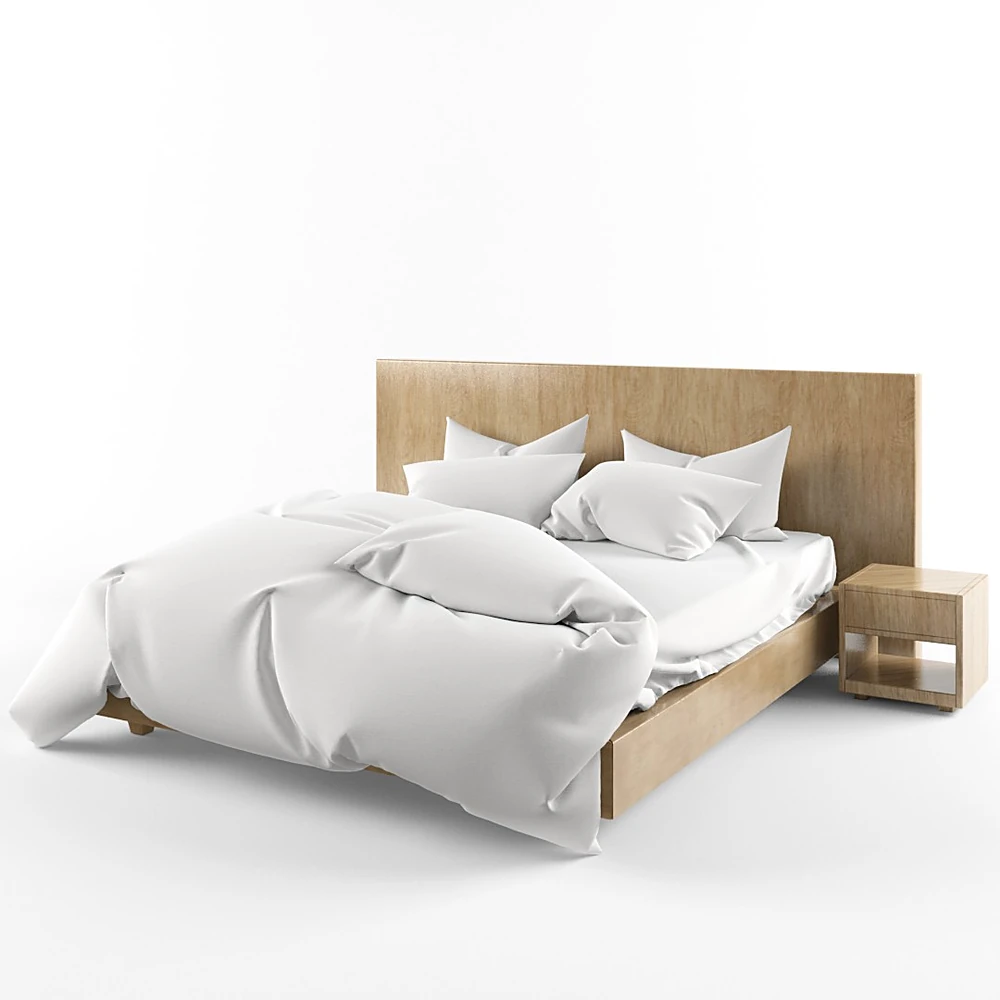 Contemporary Wooden Bed with Integrated Side Tables (3)