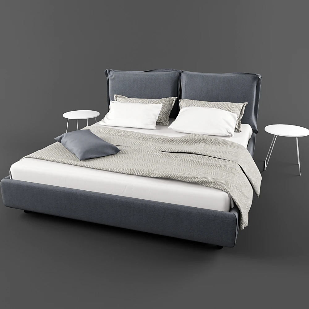 Minimalist Fabric Upholstered Bed
