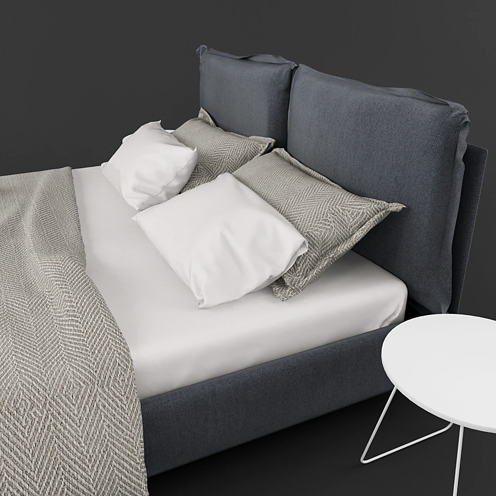 Minimalist Fabric Upholstered Bed (2)