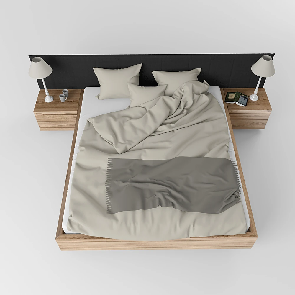 Bed Wooden with Bedside Tables by Ethnicraft (2)