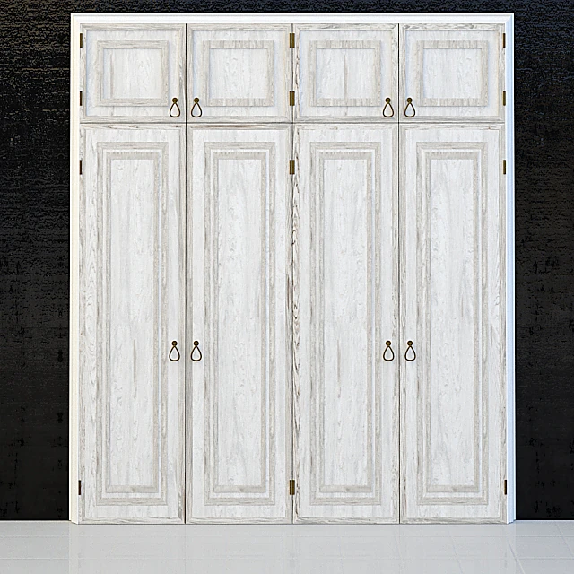 Tall Cabinet with Distressed White Wood Finish (2)