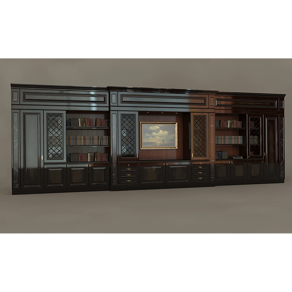 Cabinet Library with Classic Dark Wood