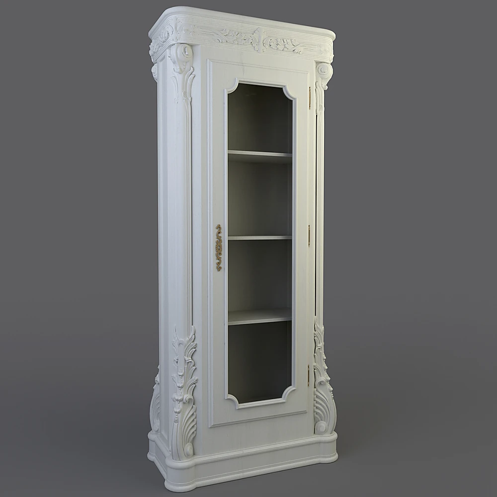 Classic Bookcase with Ornate Carvings