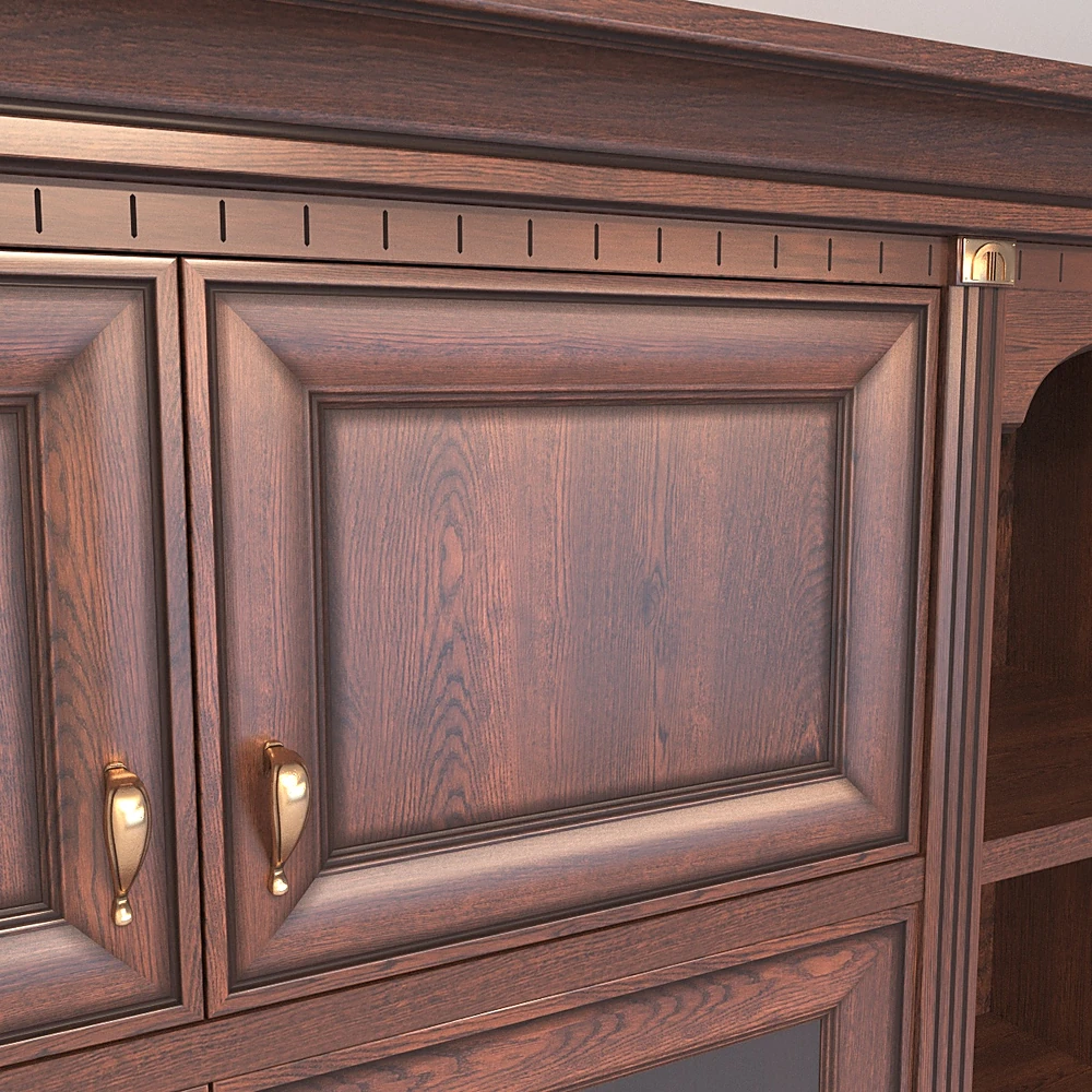 Classic Wood and Glass Bookcase Library (2)