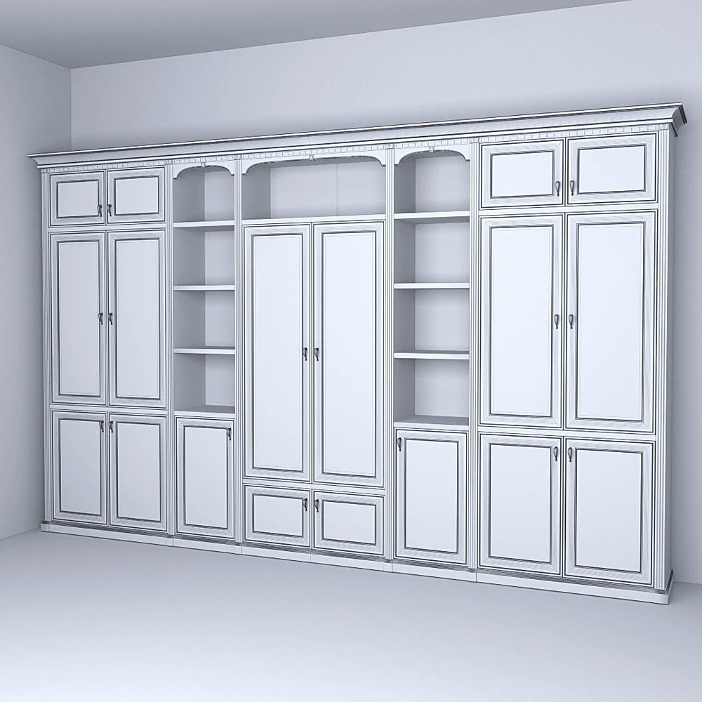 Classic Wood and Glass Bookcase Library (3)