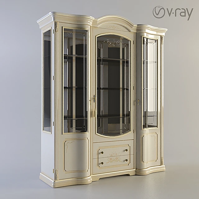 Classic Wardrobe Showcase with Gold Accents