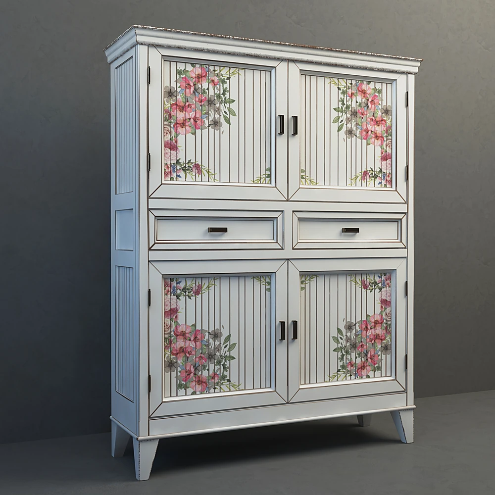 Country Style Floral Cabinet