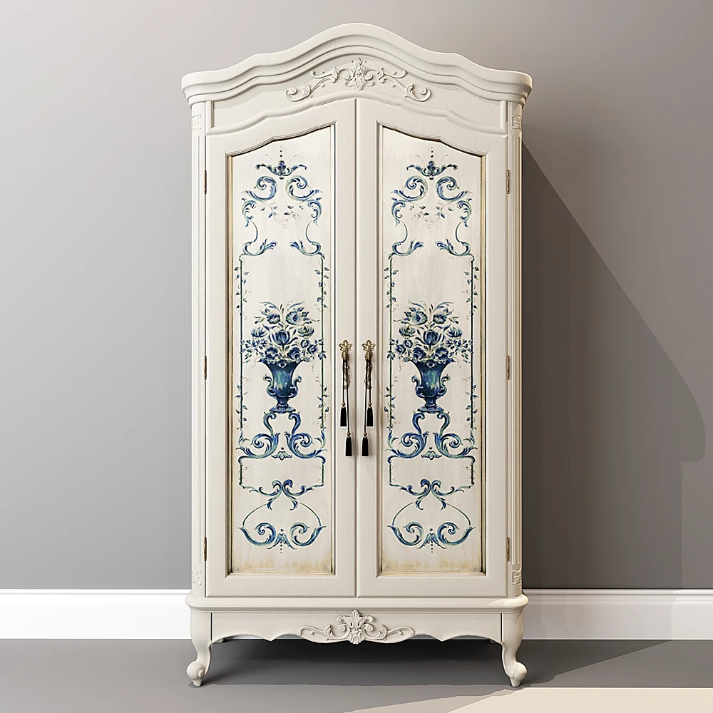 Classic Wardrobe with Ornate Floral Design