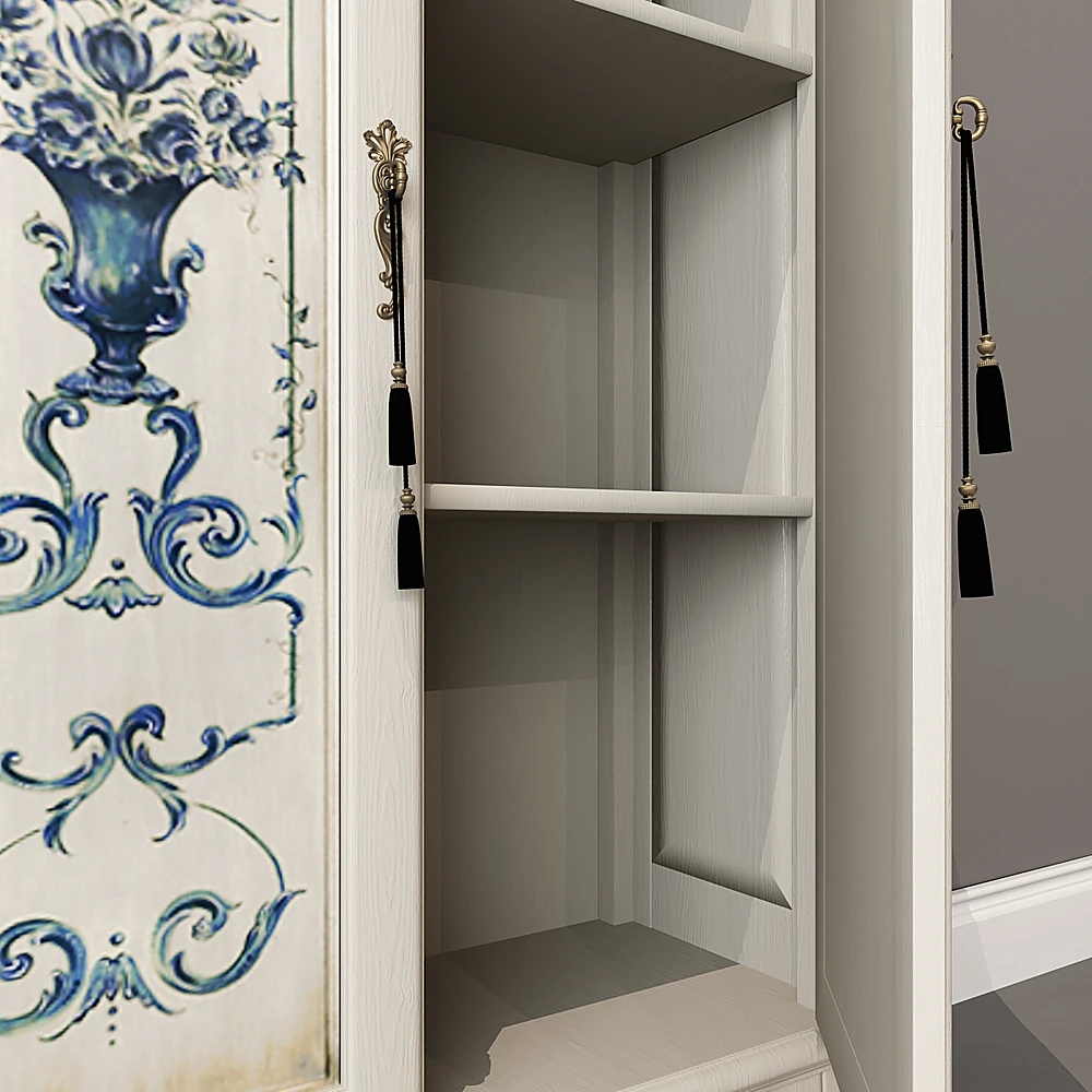 Classic Wardrobe with Ornate Floral Design (2)