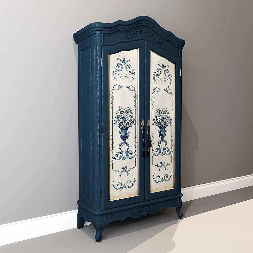 Classic Wardrobe with Ornate Floral Design (3)