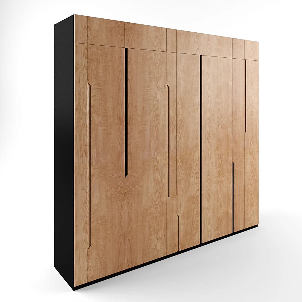 Wooden Compartment Wardrobe with Modern Wood Finish