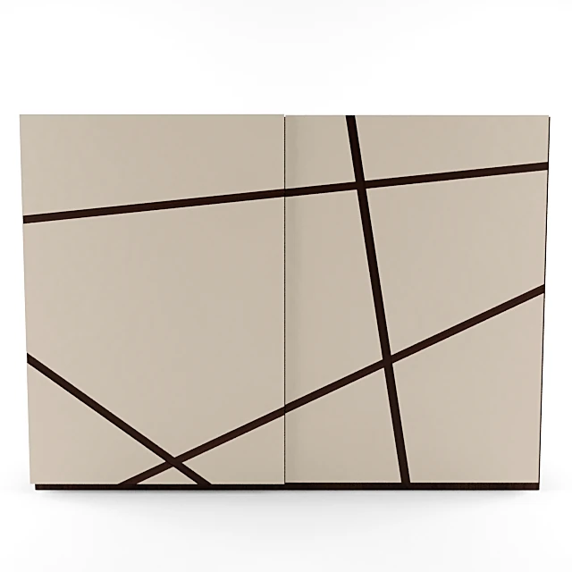 Coupe Wardrobe with Geometric Wood Panels (2)