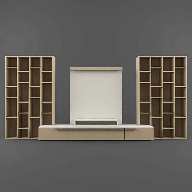 Modern Wooden TV Cabinet System (2)