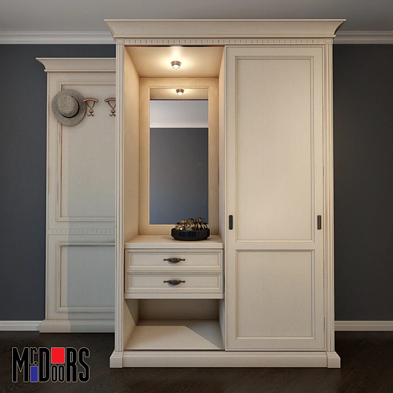 Hallway Wardrobe with Classic Wood Paneling (2)