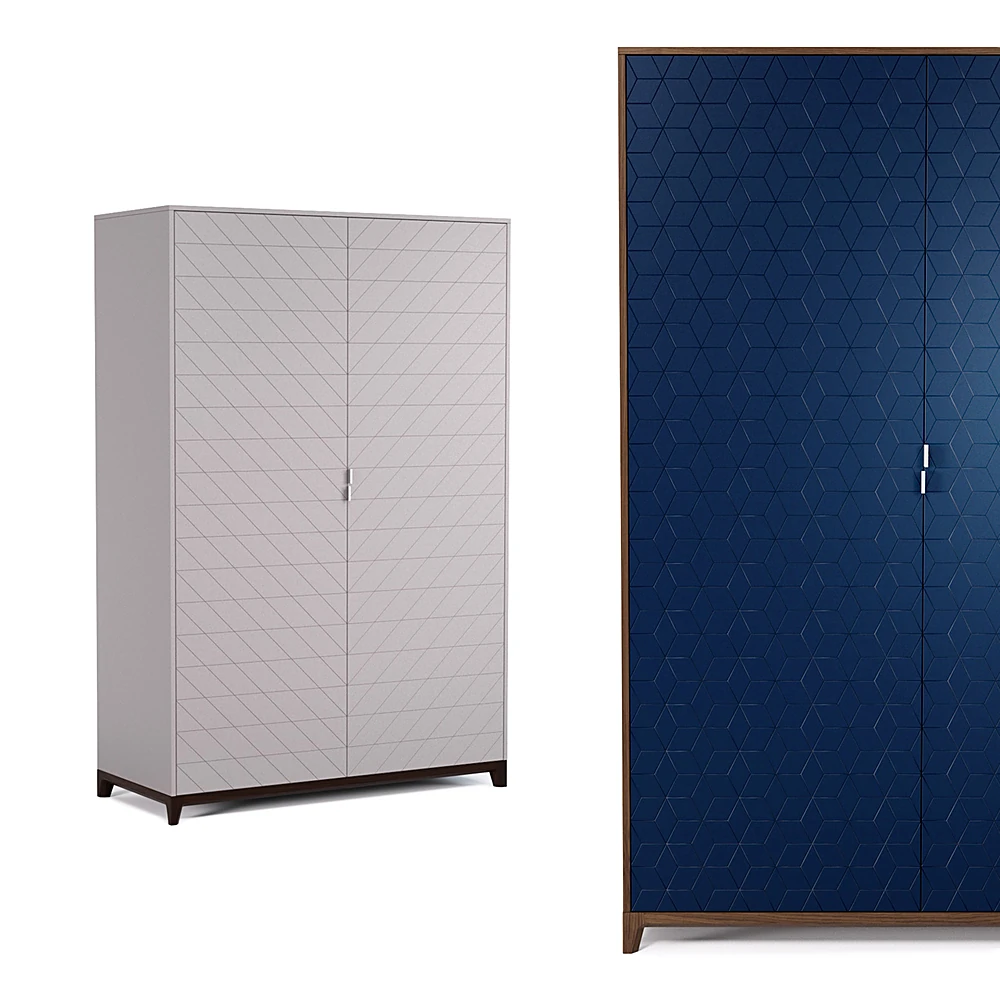 Wardrobe Closet with Geometric Pattern