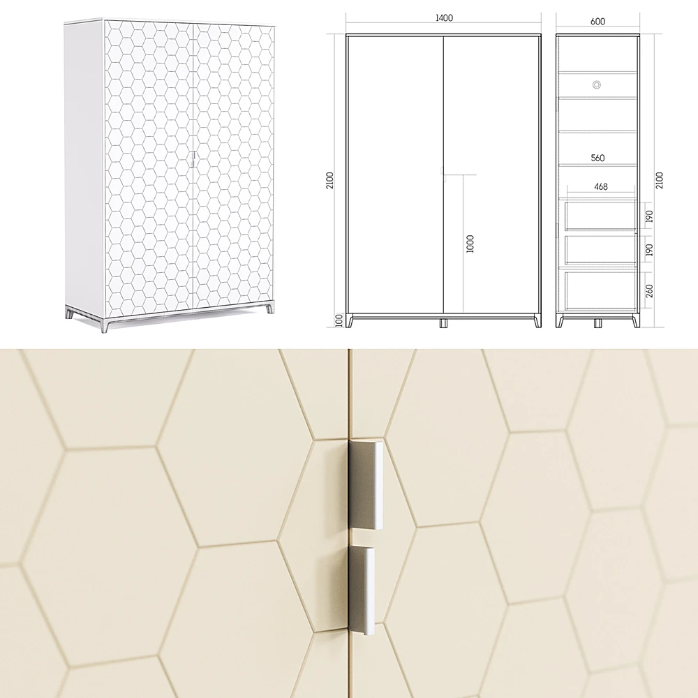 Wardrobe Closet with Geometric Pattern (2)