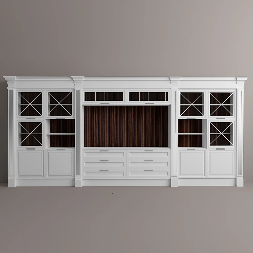 Classic Living Room Wall Unit with White Finish (2)