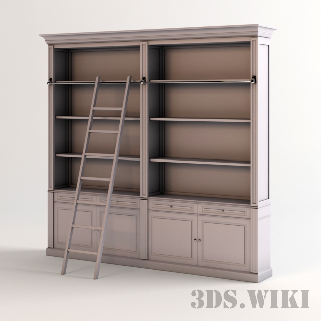 furniture - Library cabinet with stairs 3ds Max