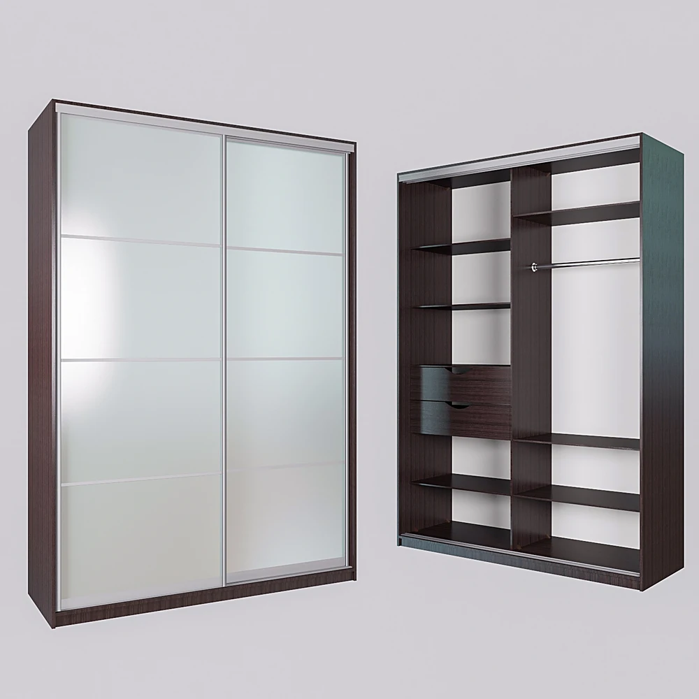 Contemporary Wardrobe with Frosted Glass Doors