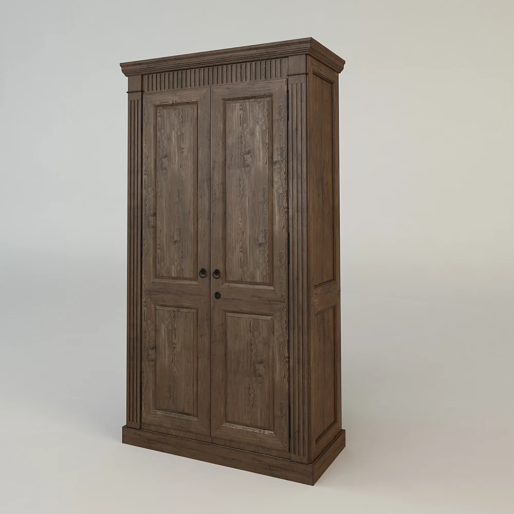 Classic Wooden Wardrobe with Paneling
