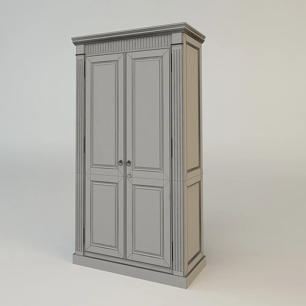 Classic Wooden Wardrobe with Paneling (2)