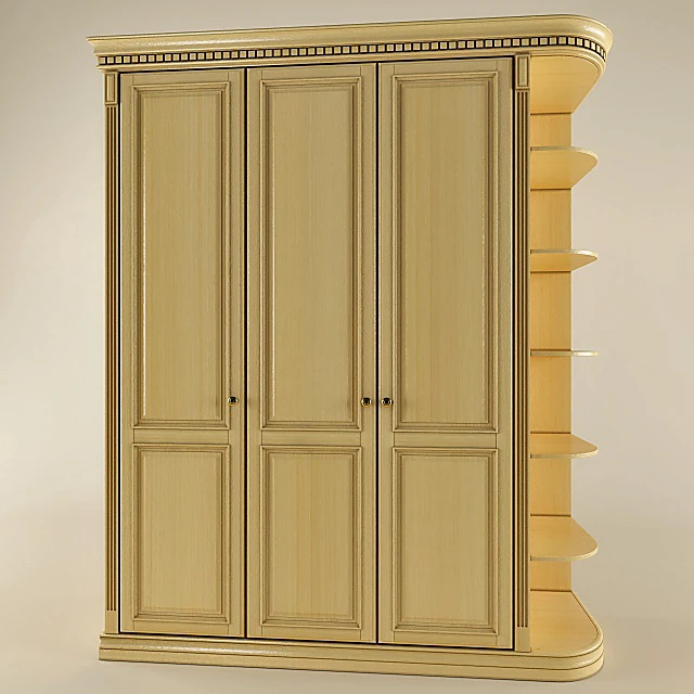 Classic Wooden Cabinet with Open Shelving