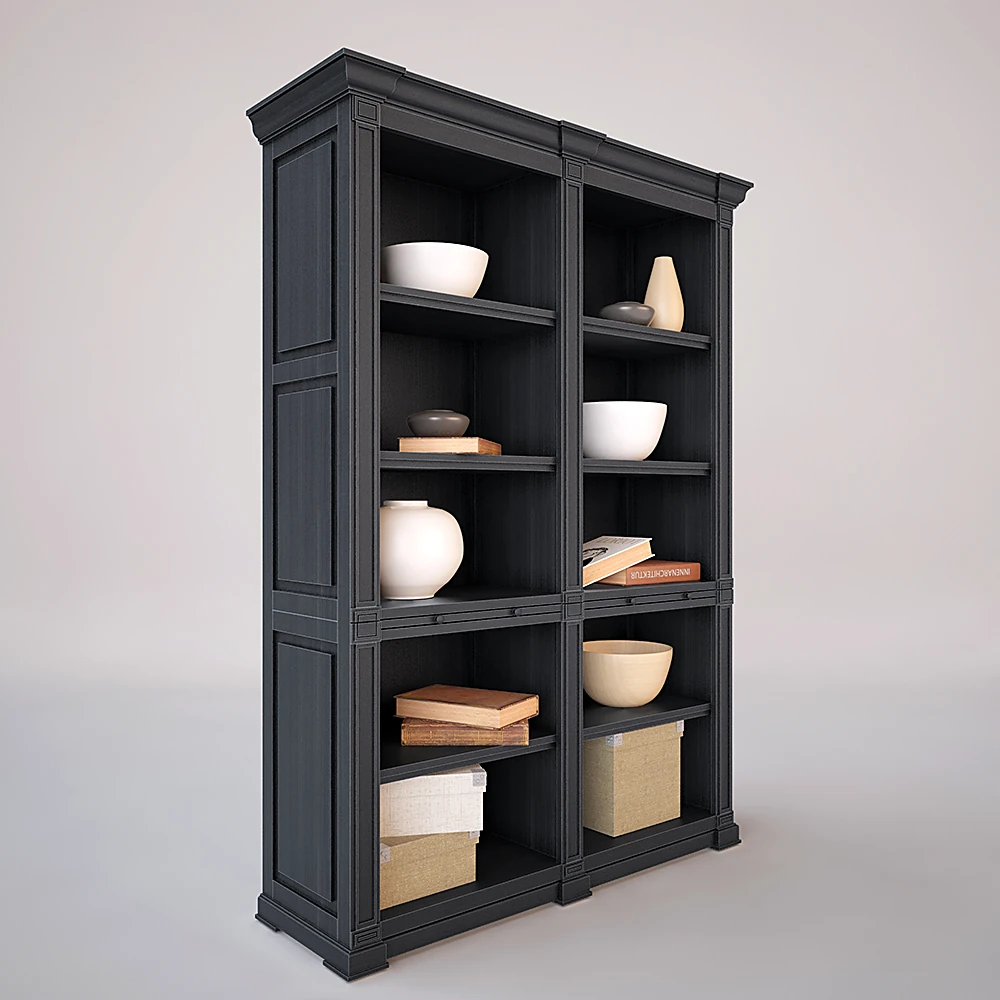 Classic Dark Wood Cabinet with Shelves