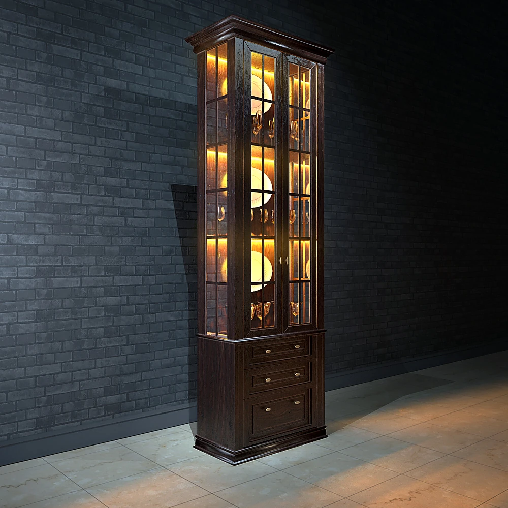 Wine Cabinet with Glass Doors and Drawers (2)